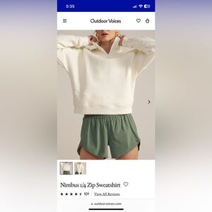 Outdoor Voices Nimbus Quarter Zip